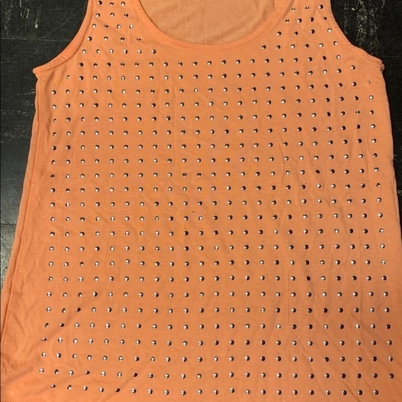 Orange & Silver Studded Tank Top - Picture 3 of 4
